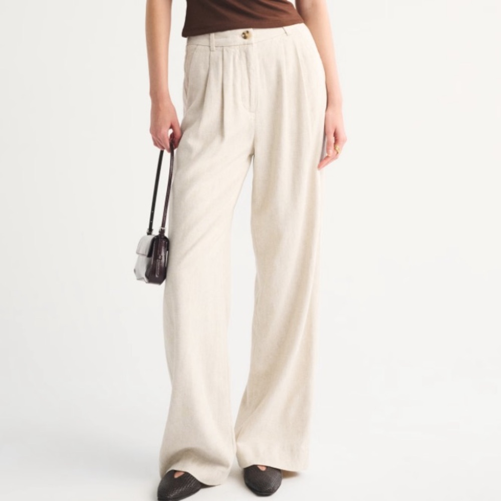 Abercrombie & Fitch Sloane Curve Love Linen Trousers